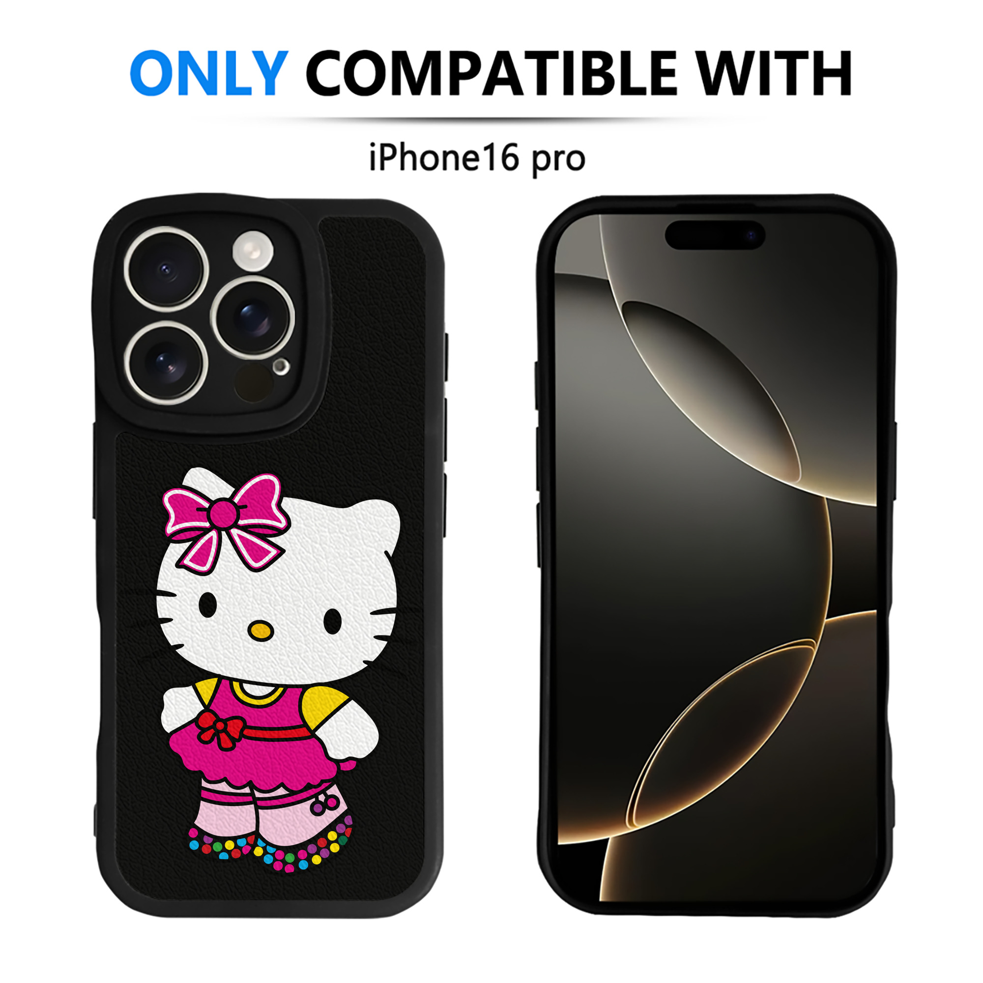 （画像用） Hello Kitty ハローキティ 【iPhone 16シリーズ対応】シリコンスマホケース（レザー調） 材質：シリコン